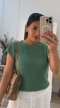 Blusa Ampla Tricot Julie Gola Canoa