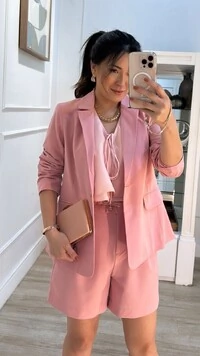 Blazer Alfaiataria Janaina Bolso Fake Com Lapela