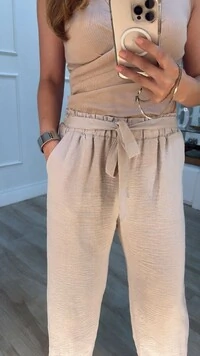 Calça Pantalona Yasmin Cinto Faixa Fixo