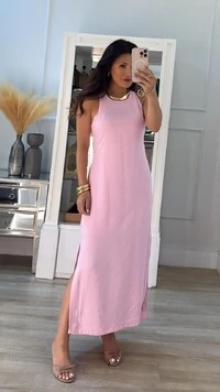 Vestido Longo Cavada Megan Fendas Laterais