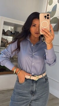 Maxi Camisa Talita Com Pregas Nos Punhos