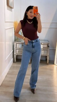 Blusa Muscle Canelada Larissa Gola Alta