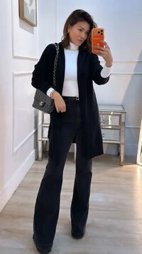 Maxi Cardigan Tricot Anabel Com Capuz