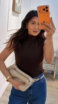 Blusa Regata Com Nervuras Caneladas Luiza Gola Alta