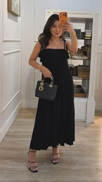 Vestido Tricot Midi Decote Reto Kate Amarração Nos Ombros