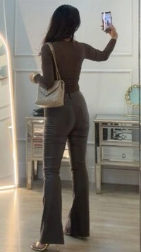 Calça Flare Couro Eco Paloma
