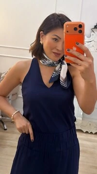 Blusa Regata Viscose Cecilia Decote V