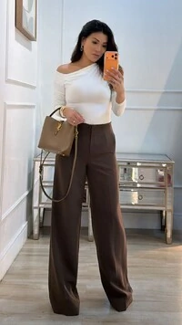 Calça Pantalona Sarah Com Bolsos Faca