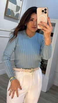 Blusa Tricot Flora Canelados Largos E Detalhes Texturizados