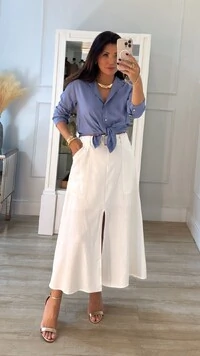 Camisa Viscose Kylie Com Botões Resinados Com Brilho