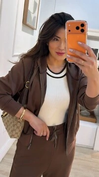 Conjunto Moletom Detalhe Canelado Jhenifer Botões Na Barra