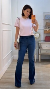 Blusa De Malha Thelma Gola Careca E Mangas Curtas
