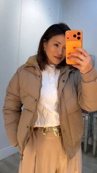 Casaco Bomber Nylon Megan Gola Alta Forro Ovelhinha