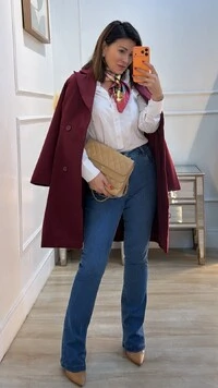 Lenço Acetinado Estampado Com Fivela E Elos