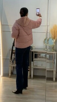 Pré-Venda Data Estimada De Envio Dia 22/06 Jaqueta Casaco Puffer Nylon Com Teddy Estella Mangas Bufa