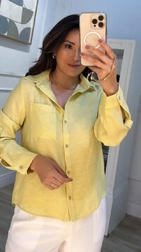 Camisa Mesclada Bolso Único Aysha Martingalê Nos Punhos