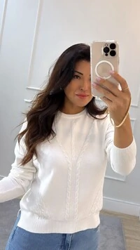 Blusa Tricot Trançados Triplos Frontais Milena Barrado Posterior Maior