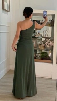 Vestido Longo Drapeado Cris Ombro Único