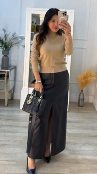 Blusa Tricot Mangas Bufantes Heloiza Trançados Triplos Frontais