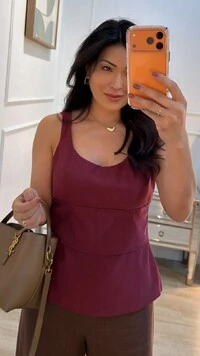 Blusa Decote Em U Ciena Detalhe De Recorte Frontal