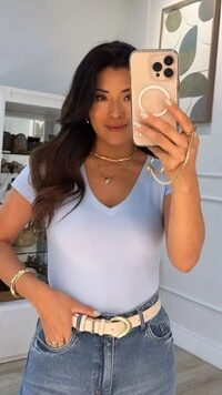 Body Jucy Decote V E Mangas Curtas