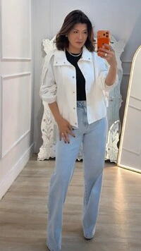 Jaqueta Bomber Twill Sheila Detalhe Martingalê Nos Ombros