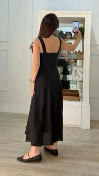 Vestido Midi Evasê Susan Alças Largas