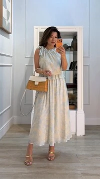 Vestido Midi Chiffon Beth Estampa Floral