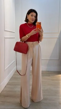 Blusa Tricot Gola Alta Simone Mangas 3/4