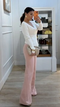 Blusa Tricot Modal Decote V Transpassado Flavia Barrado Assimétrico