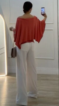 Blusa Camille Malha Canelada Morcego