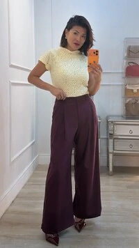 Blusa Tricot Com Entremeios Gola Alta Sandy Punhos E Barrado Ondulados