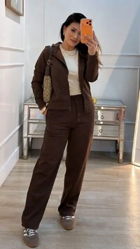 Calça Moletom Leila Pala Larga Com Amarração Frontal