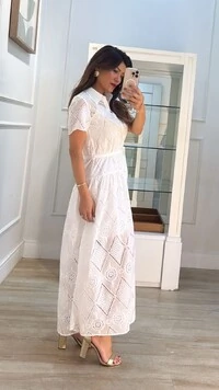 Vestido Longo Laise Em Losangos Lolla