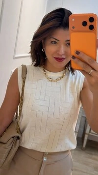 Blusa Regata Tricot Luana Com Entremeios