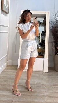 Shorts Curto Texturizado Melissa Pala Transpassada