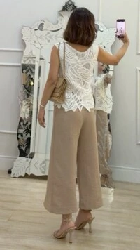 Blusa Regata Tricot Cindy Gola Canoa