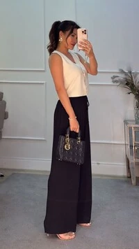 Calça Pantalona Rayssa Viscose Com Elástico Na Pala