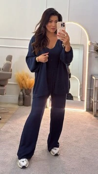 Conjunto Tricot 3 Peças Gigi Twin Set & Calça Pantalona