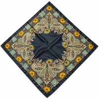 Lenço Acetinado Estampa Floral E Paisley