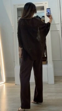 Kimono Tricot Vazado Fabi Mangas 3/4