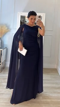 Vestido Longo Detalhe Drapeado Fernanda Fenda Lateral