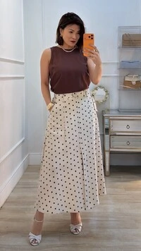 Blusa Regata Decote Abaulado Posterior Nancy Cinto Trançado