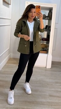 Parka Capuz Removível Sol Forro Listrado