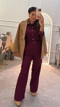 Calça Pantalona Cargo Mariane Com Cinto Faixa