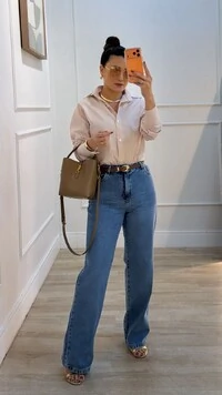 Camisa Listrada Diana Mangas Longas