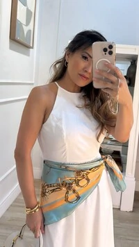 Lenço Acetinado Estampa Com Correntaria