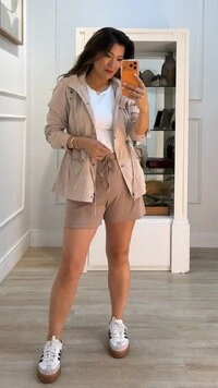 Shorts Canelado Pala Larga Yandra Bolsos Laterais