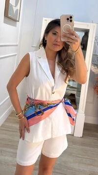 Lenço Acetinado Estampa Com Correntaria