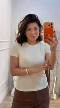 Blusa Texturizada Flávia Mangas Curtas